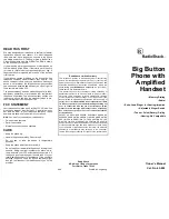 Radio Shack Big Button Phone Owner'S Manual preview