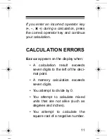 Preview for 11 page of Radio Shack Building trades calculator Owner'S Manual