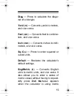 Preview for 15 page of Radio Shack Building trades calculator Owner'S Manual