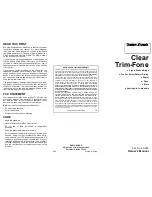 Предварительный просмотр 1 страницы Radio Shack CLEAR TRIM-FONE 43-858 Owner'S Manual