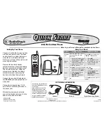 Preview for 1 page of Radio Shack Cordless Phone Quick Start Manual