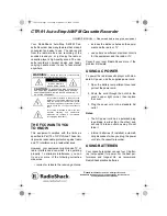 Предварительный просмотр 1 страницы Radio Shack CTR-91 Owner'S Manual