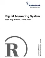 Radio Shack Digital Answering System with Big Button Trim... Owner'S Manual preview