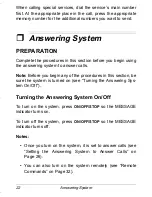 Предварительный просмотр 22 страницы Radio Shack Digital Answering System with Big Button Trim... Owner'S Manual