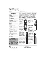 Radio Shack Digital Recorder Owner'S Manual preview