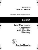 Radio Shack EC-291 Owner'S Manual preview