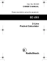 Preview for 1 page of Radio Shack EC-293 Owner'S Manual