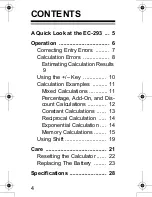 Preview for 4 page of Radio Shack EC-293 Owner'S Manual