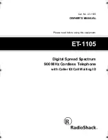 Radio Shack ET-1105 Owner'S Manual preview