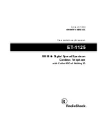 Предварительный просмотр 1 страницы Radio Shack ET-1125 Owner'S Manual