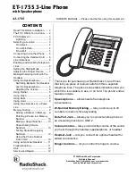 Radio Shack ET-1755 Owner'S Manual preview