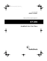 Radio Shack ET-294 Owner'S Manual предпросмотр