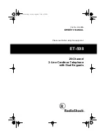 Radio Shack ET-598 Owner'S Manual preview