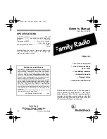 Radio Shack FRS-101 Owner'S Manual preview