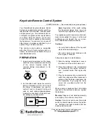 Radio Shack Keychain-Remote Control System Owner'S Manual preview
