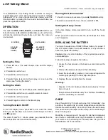 Предварительный просмотр 1 страницы Radio Shack LCD Talking Watch Owner'S Manual