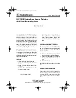 Preview for 1 page of Radio Shack LX-3100 User Manual