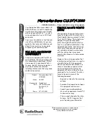 Предварительный просмотр 1 страницы Radio Shack Mercedez-Benz CLK DTM 2000 Owner'S Manual