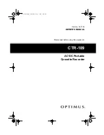 Предварительный просмотр 1 страницы Radio Shack Optimus 14-1116 Owner'S Manual