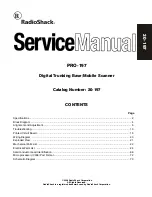 Preview for 1 page of Radio Shack PRO-197 Service Manual