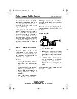 Radio Shack ROBOT LAZER BATTLE GAME 60-1192 User Manual preview