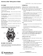 Radio Shack Stainless Steel Talking Alarm Watch Owner'S Manual preview