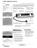 Radio Shack Surge Protector Owner'S Manual preview