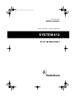 Предварительный просмотр 2 страницы Radio Shack SYSTEM 612 Owner'S Manual