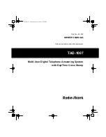 Radio Shack TAD-1007 Owner'S Manual preview