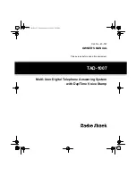 Preview for 1 page of Radio Shack TAD-1007 Owner'S Manual