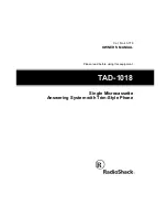 Preview for 1 page of Radio Shack TAD-1018 Owner'S Manual