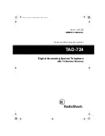 Radio Shack TAD-724 Owner'S Manual preview