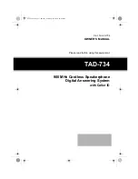 Radio Shack TAD-734 Owner'S Manual preview