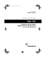 Radio Shack TAD -797 Owner'S Manual preview