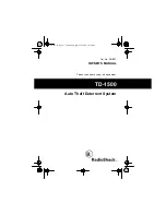 Предварительный просмотр 1 страницы Radio Shack TD-1500 Owner'S Manual