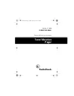 Preview for 1 page of Radio Shack Tone/Vibration Pager Owner'S Manual