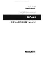 Предварительный просмотр 2 страницы Radio Shack TRC-485 Owner'S Manual