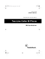 Radio Shack Two-Line Caller ID Phone With Speakerphone Owner'S Manual preview