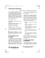 Radio Shack UHF/Cable RF Modulator Owner'S Manual preview