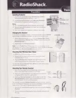 Radio Shack Wireless Two-Bell Door Chime User Manual preview