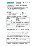 Preview for 54 page of Radiocrafts Tinymesh RC11 -TM Series Manual