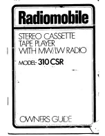 Radiomobile 310 CSR Owner'S Manual предпросмотр