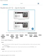 Radionics 6112 Quick Manual предпросмотр