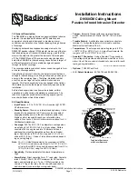 Preview for 1 page of Radionics D9560CM Installation Instructions Manual