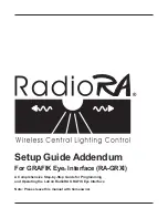 radioRA GRAFIK Eye RA-GRXI Setup Manual Addendum preview