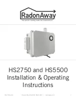 Preview for 1 page of RadonAway HS2750 Installation & Operating Instructions Manual