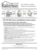 Предварительный просмотр 1 страницы RadonAway XP101 Instruction Manual