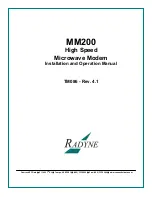 Radyne MM200 Installation And Operation Manual preview