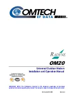 Предварительный просмотр 1 страницы Radyne OM20 Installation And Operation Manual