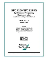 Preview for 1 page of Radyne SFC4200 Installation And Operation Manual